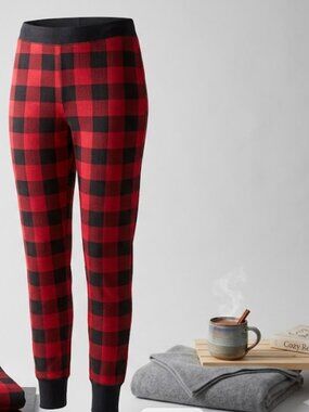 Old Navy Women Pajama Bottom Black Red Plaid Size XL